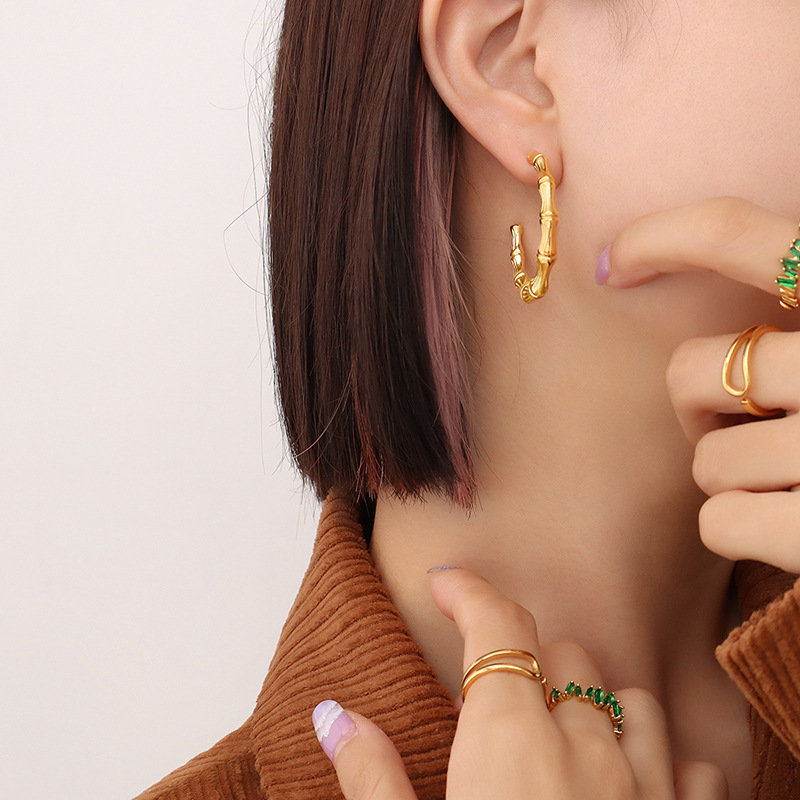 bamboo hoop earrings