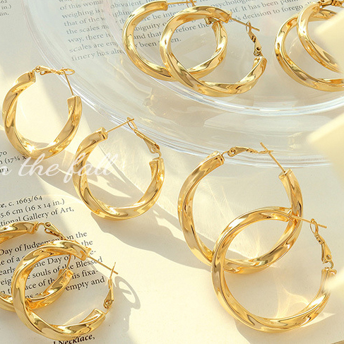 twisted hoop earrings