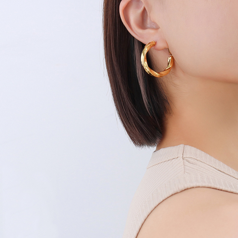 twisted hoop earrings