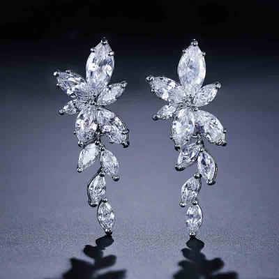 Luxury mariquesa jewel 5A zircon drop stud earrings for Bride party jewelry