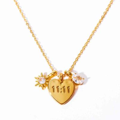 Simple design 5A zircon mom pendant necklace 18k gold for mothers day necklace jewelry