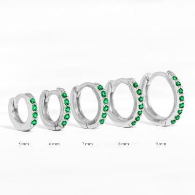 New trendy 925 sterling silver 5A zirconia clip on hoop earrings for women 