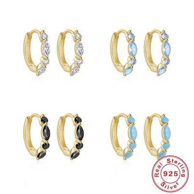 Hot sale 925 sterling silver 5A zirconia clip on hoop earrings for women 