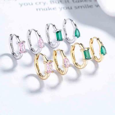 New arrival 925 sterling silver 5A zircon hoop earrings for women