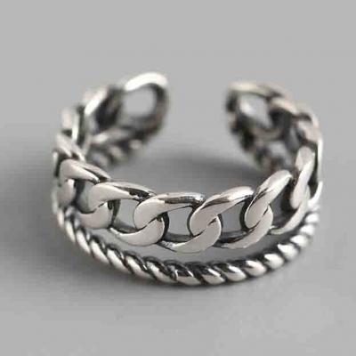 925 sterling silver jewelry antique cuban chain ring 