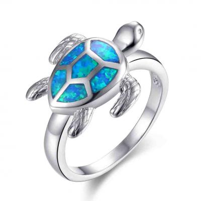 Custom fashion 925 sterling silver sea turtle ring for women