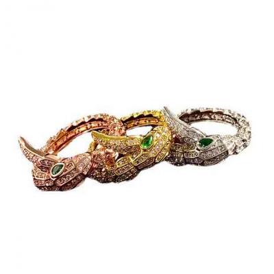 Luxury fully-jewelled AAA zirconia snake rings for women