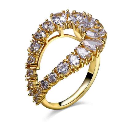 Custom Brass fashion zircon women Designer ring 