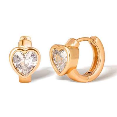 Hot Sale 5A Zircon Heart Hoop Earrings For Ladies Summer Jewelry