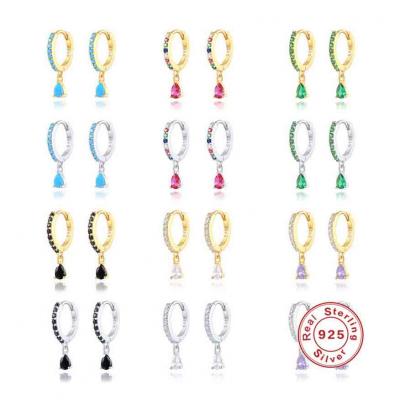 Innovative 925 sterling silver colorful 5A water tear drop earrings for women summer jewelry