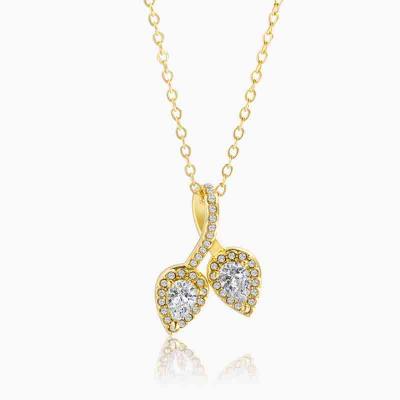 Hot sale crystal crossover ribbon pendant necklace 18k gold for women jewelry