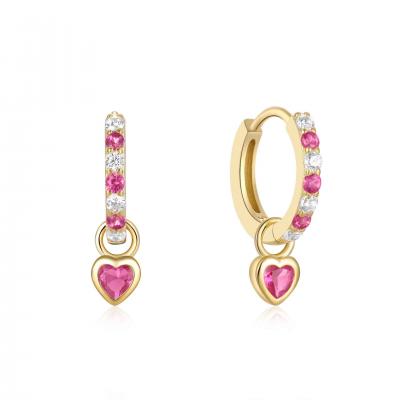 New trendy S925 sterling silver fashion jewelry heart hoop earrings for women