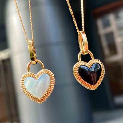 New arrival sea shell stone heart pendant choker necklace for women