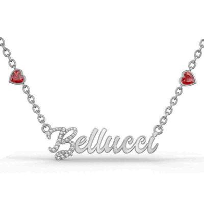 Fashion 925 sterling silver 5A zircon heart shaped letter necklace for lover gifts