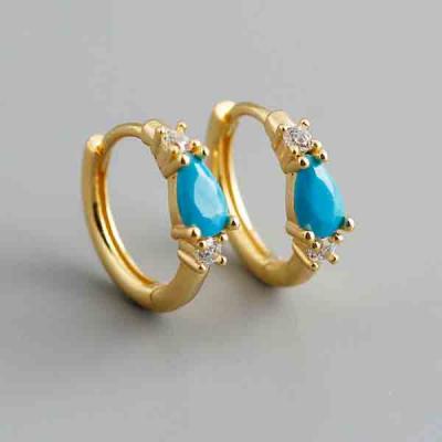 Luxury 925 sterling silver 5A zircon hoop clip earrings 18k gold for ladies 