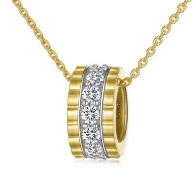 S925 sterling silver Interlocking CZ rings pendant and necklace 18k gold for women party jewelry