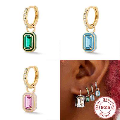 Lovely 925 sterling silver bling bling 5A zircon drop earrings for girls 