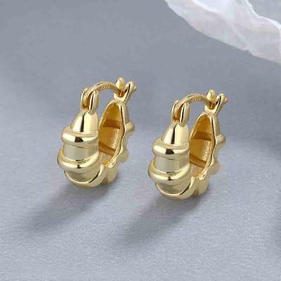 INS style 925 sterling silver chunky croissant hoop earings for women