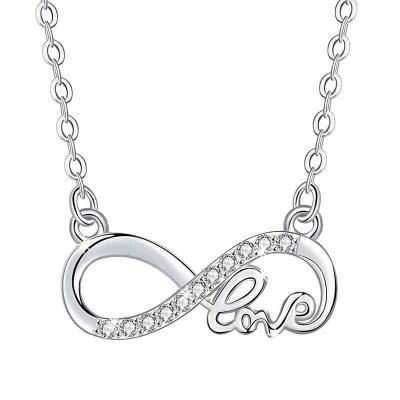 Stylish design 925 sterling silver infinite endless love pendant necklace for lover gifts