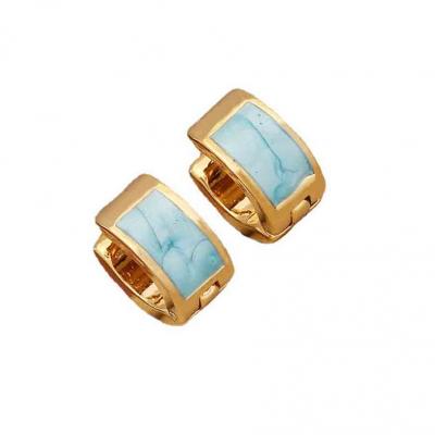 Fashion style stainless steel colorful enamel cuff earrings 18k gold for women