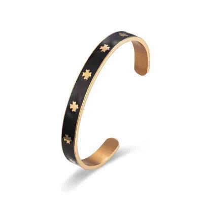 Hot sale stainless steel enamel color four leaf clover cuff bracelet bangle adjusted