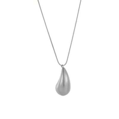 Hot sale stainless steel water drop pendant sanke chain choker necklace for women